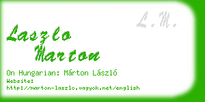 laszlo marton business card
